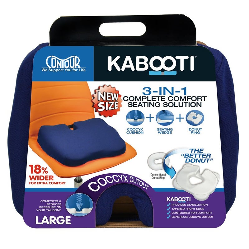 Contour Products Kabooti Coccyx Foam Seat Cushion, Navy, Large - Image 1